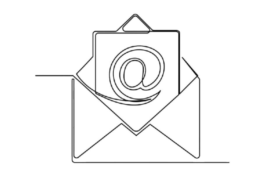 Line drawing of a paper letter