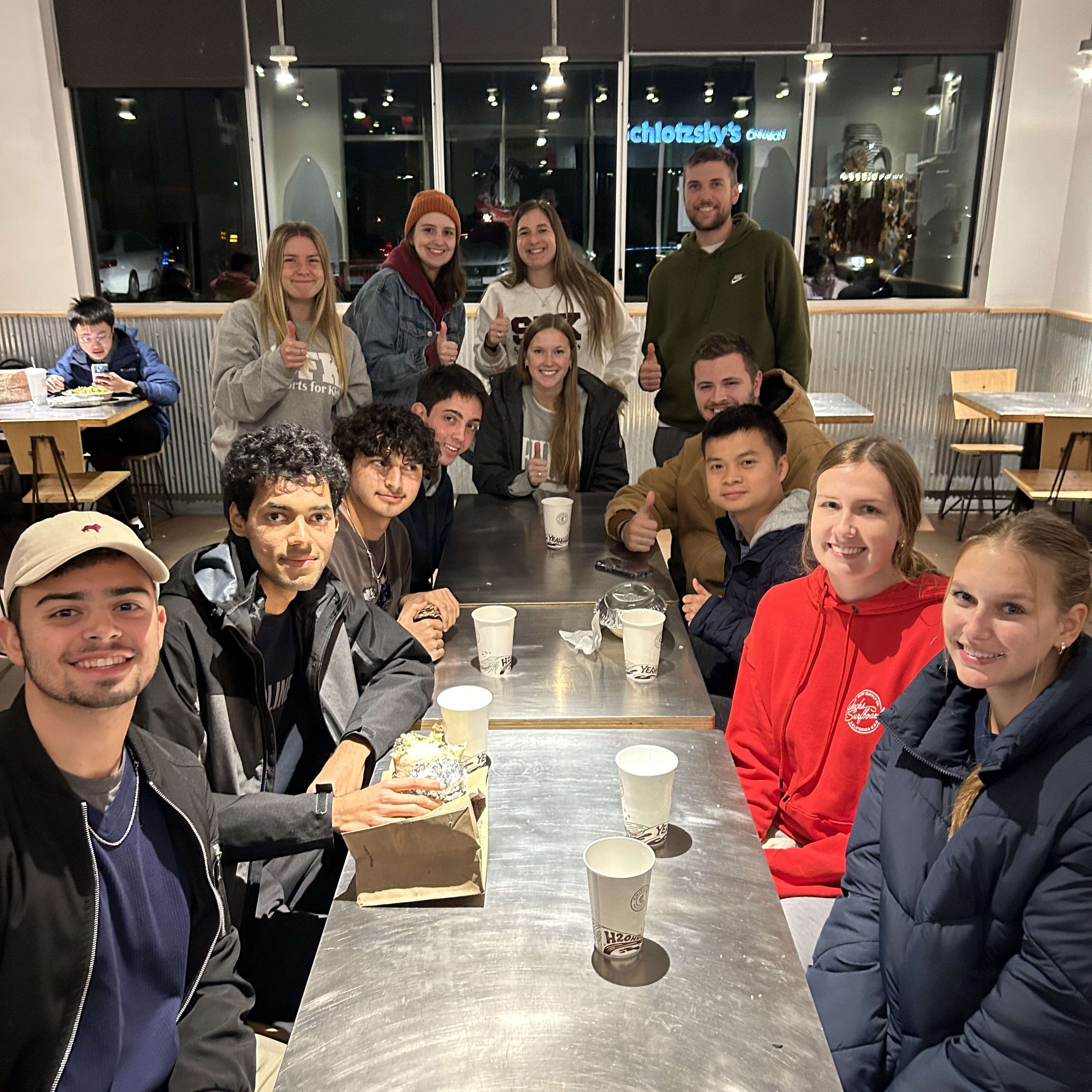 Group of young adults at chipolte